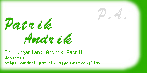 patrik andrik business card